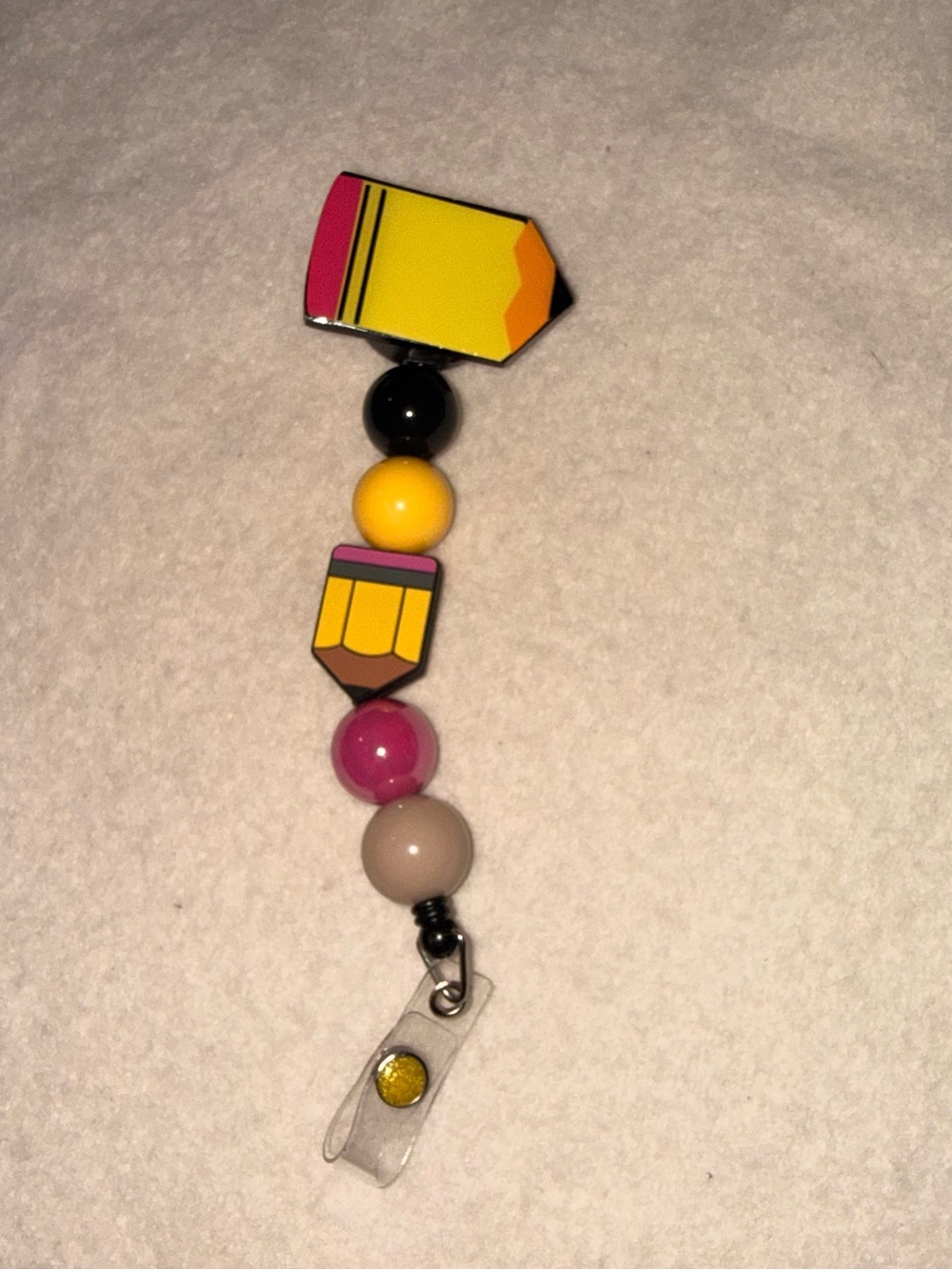 Pencil Beaded Badge Reel